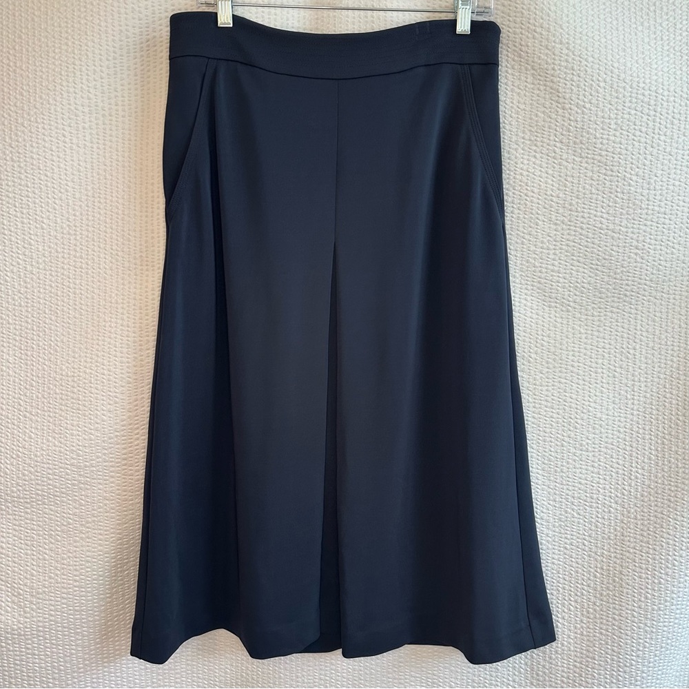 Ann Taylor Navy A Line Midi Skirt Lined Career Office Stretch Women’s Size 10